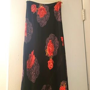 Rose print skirt